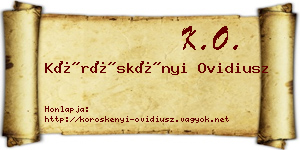Köröskényi Ovidiusz névjegykártya
